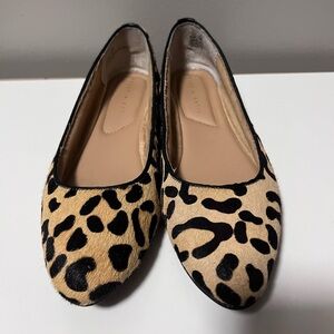 Kelly & Katie Leopard Print Calf Fur Flats